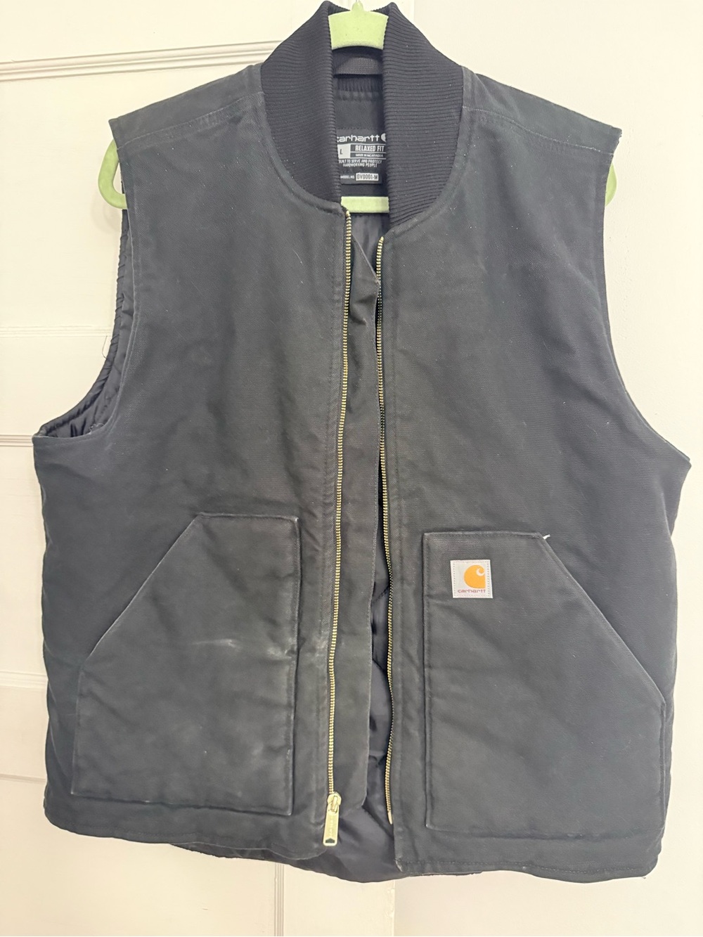 Carhartt Black Workwear Insulated Vest with Ribbed Collar